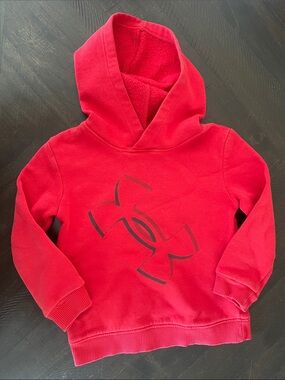 Under Armour Red Kids Hoodie with Black Logo